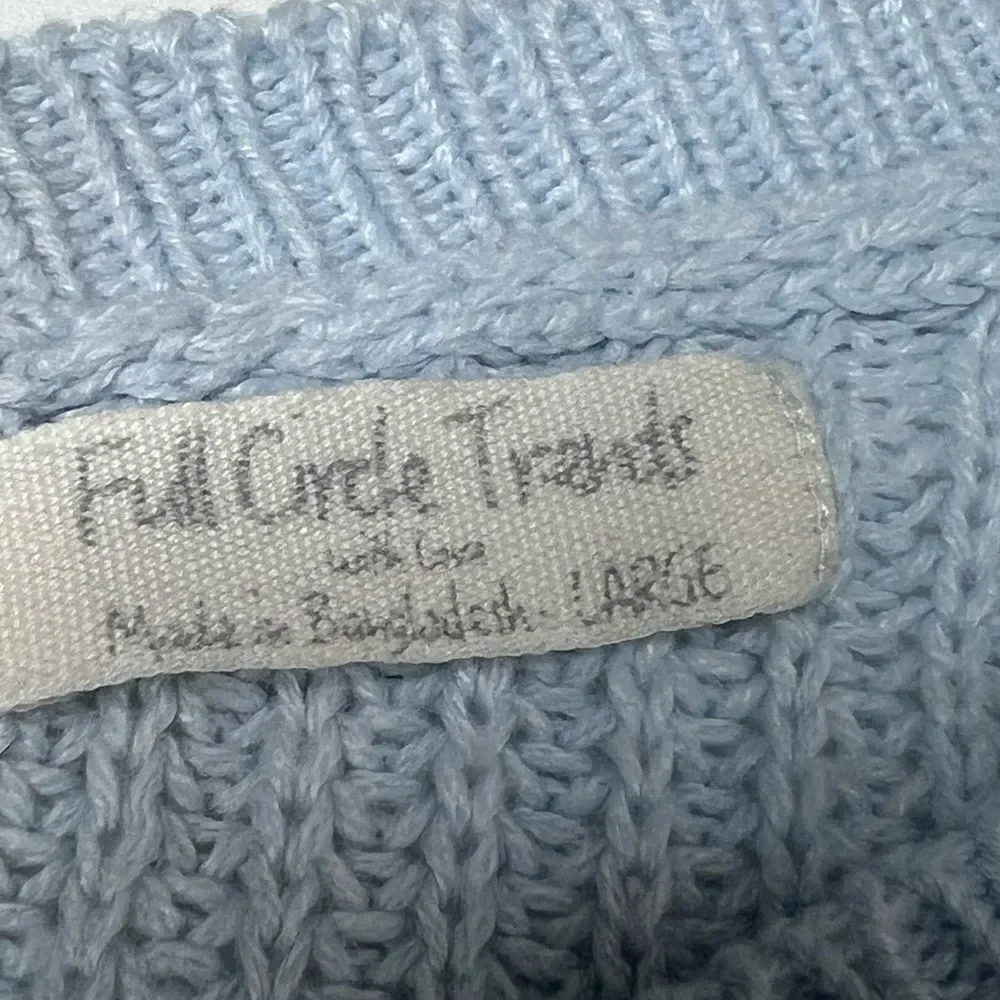 Full Circle Trends Women’s Knit Cropped Pullover Sweater Color Block SZ L